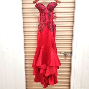 Xtreme Red Gown with Black Accents